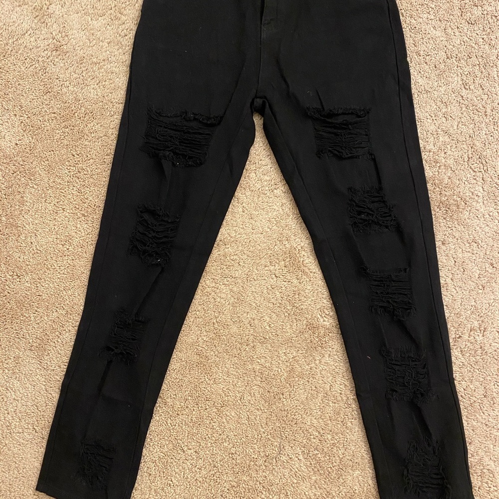 Black ripped jeans